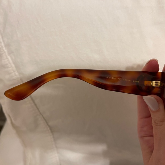 Gucci Like New Squared Round Sunglasses GG142SA Havana Brown Green Lens main image 4